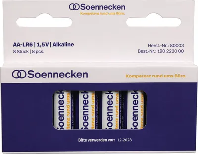 Produktbild von Batterie 80003 Mignon AA LR6 1,5 V 8 Stück Packung mit 12 Stück