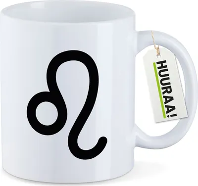 Produktbild von Huuraa Kaffeetasse Löwe Sternzeichen Zeichen 330ml Weiß Keramik Kaffeebecher Geschenkidee