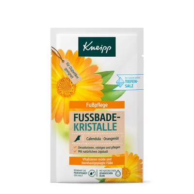 Verpackungsbild Kneipp Fussbadekristalle mit Calendula und Orangenöl 40g