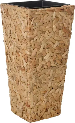 Produktbild von VIVANNO Pflanzkübel Wasserhyazinthe WILD Säule, Natur geflochten - 38x38x80 cm