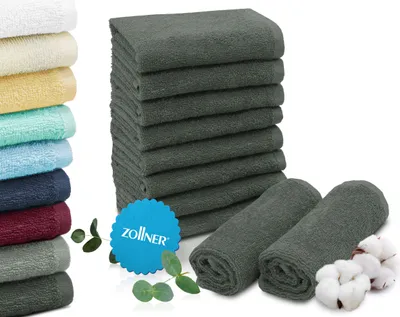 Produktbild von 10er Set Seiftücher, 30x30 cm, 100% Baumwolle, dunkelgrau (anthrazit)
