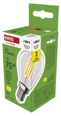 LED žárovka Filament Mini Globe  / E14 / 7 W (75 W) / 1055 lm / neutrální bílá