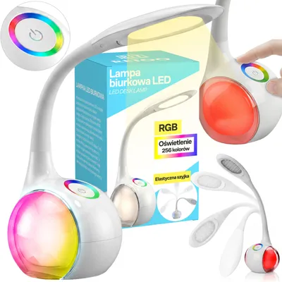 Produktbild von Schreibtischlampe LED RGB Touch Dimmbar 256 Farblicht Lampen Nachttischlampe Tischlampe Lesen Tischleuchte Nachtlicht Geschenk Kinder USB Retoo