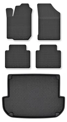 Zdjęcie produktu dla Dywaniki gumowe + mata bagażnika do Hyundai Santa Fe II 2006-2012 (5-osobowa) – czarne, dobierane – Wielganizator Semi-Universal