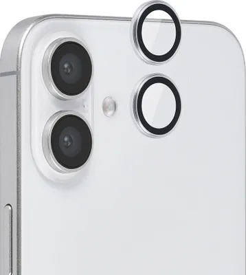 Zdjęcie produktu dla Osłona obiektywu TUNIQ do iPhone'a 16 – szkło hartowane – srebrna