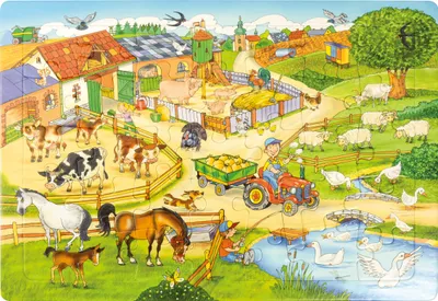 Produktbild von Eduplay Puzzle Bauernhof Karton Lernspielzeug bunt für Kinder