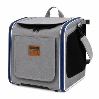 Graue 4-in-1 Tiertransporttasche für Hund und Katze