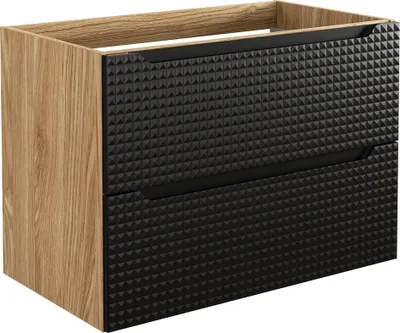 Produktbild von Waschtischunterschrank 80 cm in Eiche mit schwarz, LONDON-56-BLACK