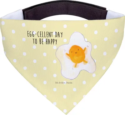 Produktbild von Mr. & Mrs. Panda Bandana Spiegelei Ei - Gelb Pastell - Geschenk, Halstuch Für Hunde, Schön, Tag, Dreieckstuch, Liebe, Hund, Lustige Sprüche, Glücklich, Hundehalstuch