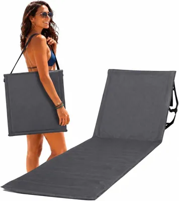 Produktbild von Strandmatte mit Rückenlehne, Komfortschaum Füllung, faltbar, grau, für Strand
