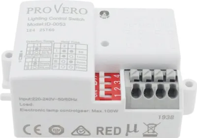 Produktbild von Mikrowellen-Bewegungsmelder Mini DIP 12m weiß max 100W Idealed