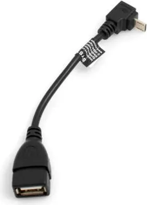Produktbild von SYSTEM-S OTG Micro USB (male) 90° Grad abwärts Winkel Kabel auf USB Typ A (female) Adapter Kabel 13 cm mit OTG Funktion