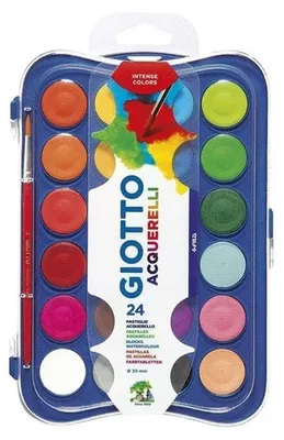 Produktbild von Aquarellfarben Aquarellset Malkasten - 24 Näpfchen - Palette - Mit 24 Farben - Für unterwegs