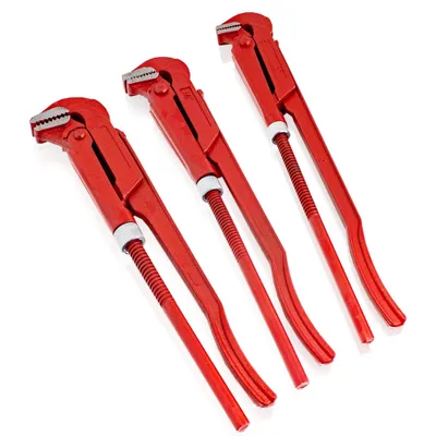 Produktbild von Bituxx® Kombizange Eckrohrzange Rohrzange Wasserpumpenzange Klempner Zange abgewinkelt 90° (3er Set (1/1,5/2 Zoll)) MS-17864