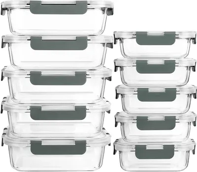 Produktbild von MCIRCO Glas-Frischhaltedosen Set, 10 Deckel), 20 Teile (10 Behälter