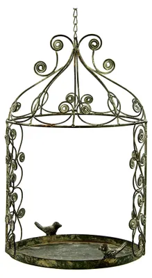 Produktbild von Vintage Deko Vogelkäfig zum Hängen - Shabby Chic Kerzenhalter - Romantische Deko im Landhausstil