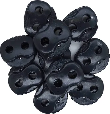 10 Stück Kordelstopper mit zwei Löchern schwarzblau