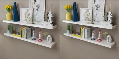 Immagine prodotto di Maison Exclusive - Mensole da parete, 4 pezzi, bianco, 120 cm