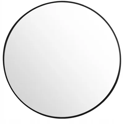 Obrázek produktu pro Zrcadlo nástěnné kulaté černý rám loft průměr 70 cm