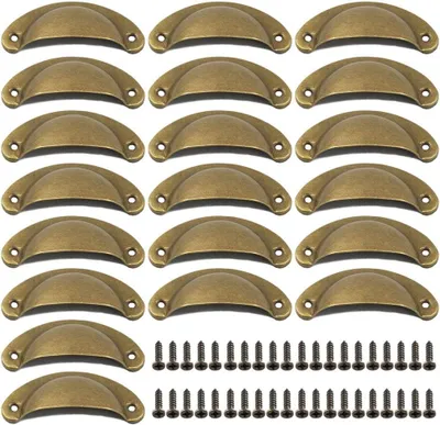 Immagine prodotto di Maniglie vintage in bronzo, 20 pezzi, maniglie retrò per porte, armadi e cassetti