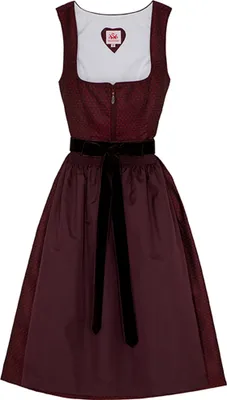 Produktbild von Emmi 2-teiliges Midi-Dirndl Kleid Dirndl Trachtenkleid Rocklänge 70cm, Farbe:Rot, Größe:40/L