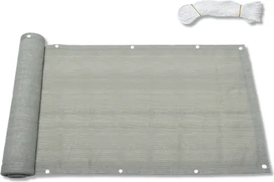 Produktbild von Jiubiaz Balkonsichtschutz Balkon Grau Sichtschutz Bespannung Terrasse  Sonnen WindSchutz 75x600cm