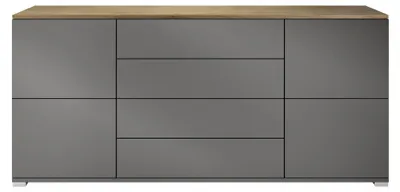 Produktbild von InnoFurn Sideboard Elva M2, 4 Türen, 4 Schubladen, Anthrazit matt, 166,5 x 75,5 x 35 cm