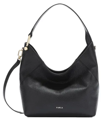 Produktbild von Damenhandtasche, Umhängetasche, aus Leder, schwarz, "Dollar"-Design, hergestellt in Italien, Marke: Valoria Elite