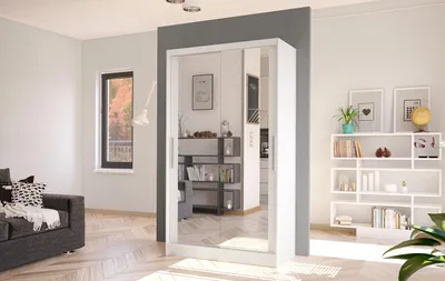 Produktbild von Moderner Kleiderschrank BRUNO 7 – Breite 100 cm, weiß