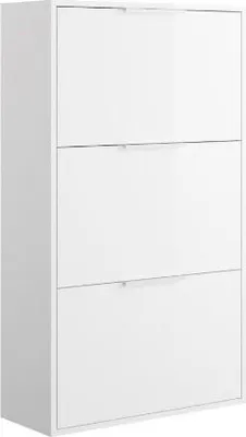 Produktbild von Schuhschrank ESPRESSO mit 3 Klappen, Weiß Hochglanz