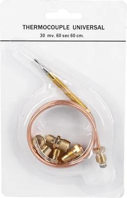Produktbild von Thermoelement Thermoelektrische Zündsicherung 600 mm mit Adaptern UNIVERSAL für Gasherd Gas Backofen Gasgrill Heizgerät Gaskessel Therme Terassenheizstahler