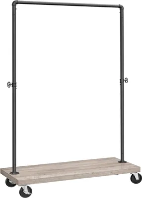 Immagine prodotto di VASAGLE Appendiabiti Ezel, appendiabiti industriale con ripiano, guida superiore con max. 90 kg, lavanderia, negozio, marrone rustico e nero