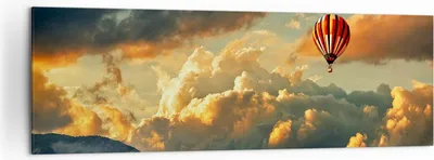 Produktbild von Bild auf Leinwand - Leinwandbild - Wolken Ballon Flug - 160x50cm - Wand Bild - Wanddeko - Leinwanddruck - Bilder - Kunstdruck - Wanddekoration - Leinwand bilder - Wandkunst - AB160x50-3791