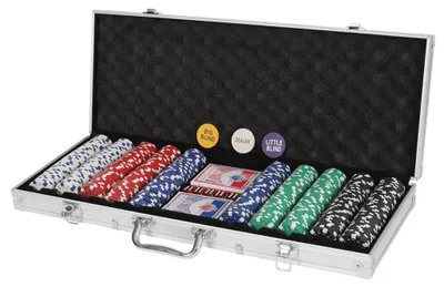 Productafbeelding van 500 stuks poker set in aluminium tas