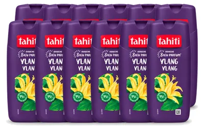 Obrázok produktu pre 12 kusov gélu na sprchovanie s vôňou ylang-ylang z Tahiti – 315 ml – výhodný balík