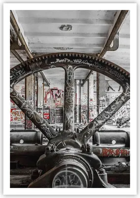Produktbild von Poster - Poster ohne Rahmen - Maschine Industrie Graffiti - 70x100 cm - Wand Bild - Wanddeko - Wandbilder - Kunstposter - Wandposter - Bilder - Kunstdruck - Wandbild - P2XPA70x100-4304