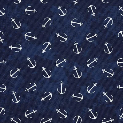 Image de OUTDOOR DECOSTOFF OXFORD - Motif ancre sur bleu marine