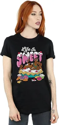 Image de Scooby Doo - "Life Is Sweet" T-shirt pour femme BI1602 (XXL) (Noir)