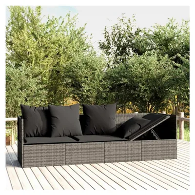 Produktbild von Gartensofa mit Liegefunktion, 3-Sitzer, grau