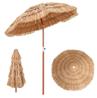 Obrázek produktu pro Slunečník, Hawaii, průměr 155 cm, proutěný, plážový, přírodní barva