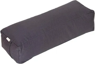 Produktbild von Famanu Yoga Bolster Rechteck - Unterstützendes Yogakissen - Waschbare Baumwollhülle - 60x20x14 cm - Grau
