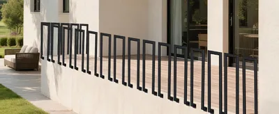 Produktbild von Eikuavons 85cm U-Form Treppengeländer Schwarz Ovalrohr Handlauf Seitliche Montage