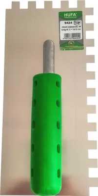 Produktbild von Hufa Profi Glättekelle Edelstahl 2K Griff 280x130mm 12x12mm gezahnt