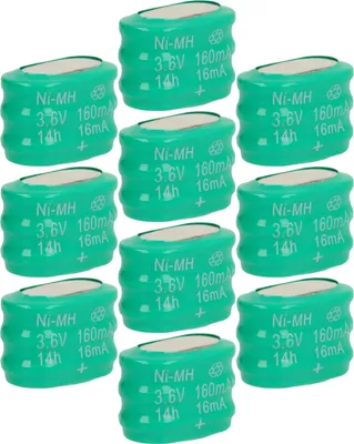 Produktbild von vhbw 10x NiMH Ersatz Knopfzellen-Akku (150 mAh, 3,6 V, NiMH)