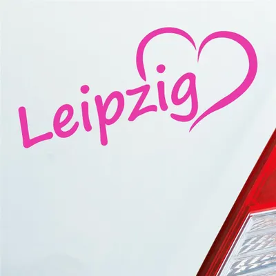 Produktbild von Auto Aufkleber Leipzig Herz Stadt City Liebe Love Heimat 18,5x8 cm Pink Sticker Heckscheibenaufkleber