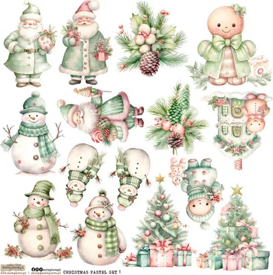 Produktbild von AUFKLEBER - ScrapLove - Christmas Pastel Set 1 - Weihnachten Pastell Set 1