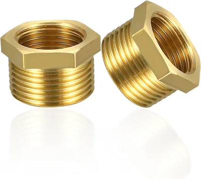 Productafbeelding van 2 stuks messing verloopstuk 1 tot 3/4 inch adapter (AG Ø 32.5mm x IG Ø 25mm), AG/IG verloopstuk, buitendraad naar binnendraadnippel