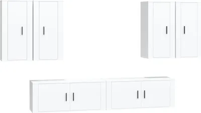 Produktbild von vidaXL 6-tlg. TV-Schrank-Set Weiß Holzwerkstoff