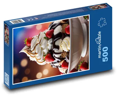 Zdjęcie produktu dla Puzzle 500 Pucharek lodowy - słodkie truskawki - martinpuzzle