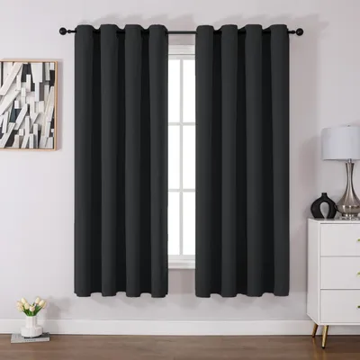 Verdunkelungsvorhang mit Ösen, 117x183 cm, Blau, Polyester